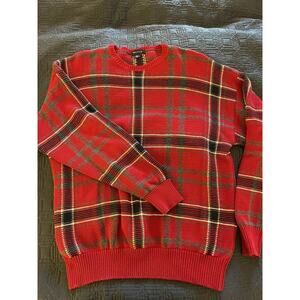 Nautica XL Cotton Sweater Red Plaid